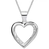 Herz-Kette Silberkette mit Herz-Anhänger, Schmuckset Damen 45cm I Weiss Produktbild-Vorschau