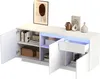 Sweiko 140x40x60cm Seitenschrank mit 3 Schränken,kommode Produktbild-Vorschau 8