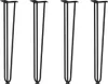 Four black hairpin legs are displayed against a white background. Náhled obrázku produktu