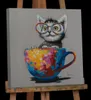 ArtUniverse Leinwandbild Katze In Bunter Tasse 60 x 60 cm Produktbild-Vorschau 7