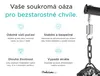 Bílé závěsné křeslo KOKON bez stojanu, šedý polštář Náhled obrázku produktu 7