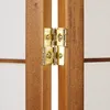 Paravent Raumteiler 4 teilig Holz Braun Reispapier Weiß Produktbild-Vorschau 8