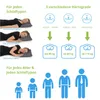 An infographic illustrating different sleeping positions, firmness levels, and weight recommendations for mattresses, along with icons representing different body types. Produktbild-Vorschau