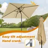 An outdoor patio scene with a rectangular umbrella. Produktbild-Vorschau