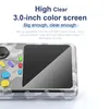 A close-up view of a handheld game console with text describing its screen. Produktbild-Vorschau