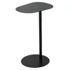 A black metal side table with a rounded rectangular top and a circular base. Voir les images du produit