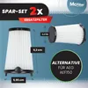 Image displays vacuum cleaner filters with dimensions and compatibility information. Produktbild-Vorschau