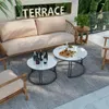 WISFOR 2er Set Couchtisch mit Aluminiumgestell, Satztisch Produktbild-Vorschau 7