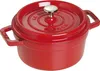 A red Staub cast iron pot with a silver knob on a white background. Náhľad obrázku produktu