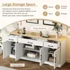 MODFU Buffet Blanc avec 3 Tiroirs et 4 Portes - Meuble de Voir les images du produit 6