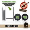 A marketing image showing a disassembled plant stand, instructions for storage, and components of the product. Produktbild-Vorschau