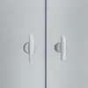 A close-up view of two handles on a frosted glass shower door. Náhled obrázku produktu