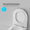 A close-up of a toilet seat with text and an icon overlay. Produktbild-Vorschau
