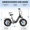 Klappbares 20 Zoll Fatbike E-Bike mit abnehmbarem Akku und Produktbild-Vorschau 13