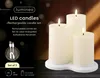 LED Kerzen mit Timer 12,5-17,5cm Wachs 3er Set Creme / Produktbild-Vorschau 2