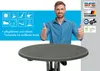 A man giving a thumbs up next to a round table with marketing icons and text. Produktbild-Vorschau