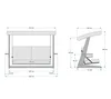 Technical drawings of a swing chair with dimensions. Podgląd zdjęcia produktu