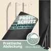 A marketing image for a solar shower cover, showing the cover and silhouettes of solar showers. Produktbild-Vorschau