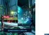 Two split scenes showing characters in a futuristic video game environment, one in red armor shooting red projectiles, the other in blue armor shooting blue projectiles. Text overlay at the bottom reads "Überraschungen in jedem Level". Podgląd zdjęcia produktu