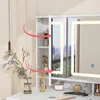 Schminktisch mit Beleuchtung, 3 Spiegel und 9 Schubladen, Produktbild-Vorschau 6