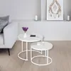 Set di due tavolini, color bianco, modello Galen, piccoli, Anteprima dell’immagine prodotto 3