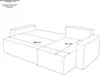 A diagram of a sofa with dimensions indicated. Produktbild-Vorschau