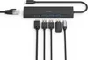 A black Hama USB-C hub with multiple ports and attached cables is displayed on a white background. Produktbild-Vorschau