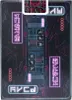 The image shows the back of a deck of playing cards with a cyberpunk theme. The design features neon lights, circuit board patterns, and futuristic text. Voir les images du produit