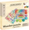 The image shows the packaging of a wooden puzzle toy. Produktbild-Vorschau