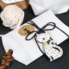 4 Katzen Deko Holzanhänger Weihnachten Gold weiß 7,5 cm Produktbild-Vorschau 2