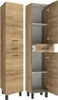 A tall, narrow cabinet with three drawers and two doors, shown from the front and side. Náhled obrázku produktu