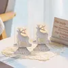 Kerzenhalter Set weiß Metall Deko Weihnachten Hirsch 8cm Produktbild-Vorschau 7