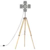 vidaXL Lampada da terra treppiede in legno massiccio di Anteprima dell’immagine prodotto 4