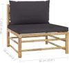 Garten-Mittelsofa mit Dunkelgrauen Kissen Bambus Produktbild-Vorschau 7