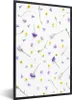 MuchoWow® MuchoWow® Gerahmtes Poster Blumen - Lila - Gelb Produktbild-Vorschau 1