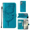 Galaxy S25 Hülle, Schmetterling Prägung Leder Kartenfächer Produktbild-Vorschau 1