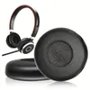 A pair of black ear pads and a pair of headphones are displayed against a white background. Produktbild-Vorschau