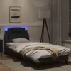 CLORIS Bettgestell mit LED Schwarz 90x200 cm Kunstleder Produktbild-Vorschau 4