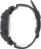 Side view of a black digital watch on a clear stand. Podgląd zdjęcia produktu