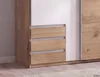 Schwebetürenschrank 2-trg. Kleiderschrank 135 cm Eiche Weiß Produktbild-Vorschau 4