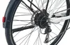 A close-up view of the rear wheel and drivetrain of a white electric bicycle. Produktbild-Vorschau