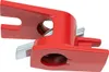 A red pipe clamp is shown against a white background. Produktbild-Vorschau