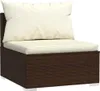 vidaXL 3-Sitzer-Sofa mit Kissen Braun Poly Rattan Produktbild-Vorschau 3
