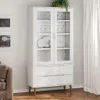 vidaXL Vitrína MOLDE bílá 90x35x175 cm Borovicový masiv Náhled obrázku produktu 2