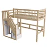 Hoogslaper 90x200, massief hout met opbergruimte, kinderbed Productafbeelding-voorbeeld 10