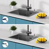 55 x 45 CM Küchenspüle Edelstahl Waschbecken Einbauspüle Produktbild-Vorschau 6