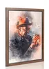 A watercolor-style painting of a man playing a trumpet, framed. Produktbild-Vorschau