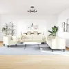 vidaXL 3-tlg. Chesterfield-Sofa-Set mit Nackenrollen Creme Produktbild-Vorschau 1