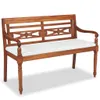 A wooden bench with a white cushion on a white background. Náhled obrázku produktu