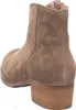 A rear view of a brown suede boot with a wooden heel. Anteprima dell’immagine prodotto